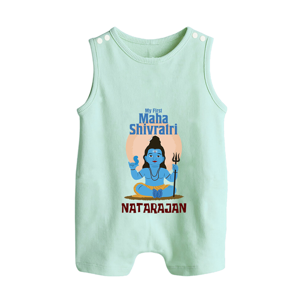 Personalized Mahashivratri Baby Romper Suit – My First Shivratri Special - MINT GREEN - 0 - 5 Months Old (Chest 18")