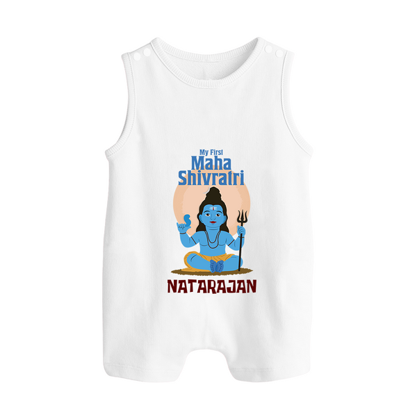 Personalized Mahashivratri Baby Romper Suit – My First Shivratri Special - WHITE - 0 - 5 Months Old (Chest 18")