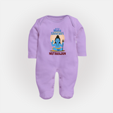 Personalized Mahashivratri Baby Fullbody Suit – My First Shivratri Special - LILAC - New Born (Chest 7.5")