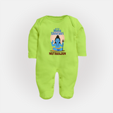 Personalized Mahashivratri Baby Fullbody Suit – My First Shivratri Special - LIME GREEN - New Born (Chest 7.5")