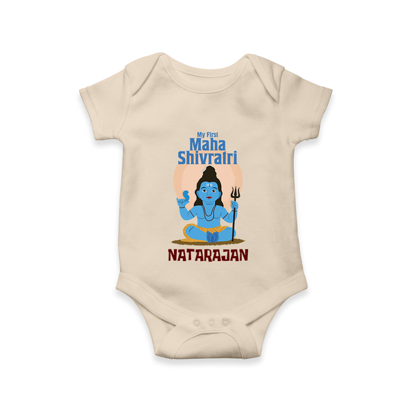 Personalized Mahashivratri Baby Onesie – My First Shivratri Special - IVORY - New Born (Chest 14")