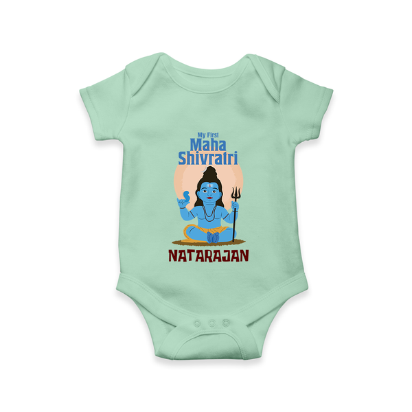Personalized Mahashivratri Baby Onesie – My First Shivratri Special - MINT GREEN - New Born (Chest 14")