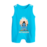 Personalized Mahashivratri Baby Romper Suit – My First Shivratri Special - SKY BLUE - 0 - 5 Months Old (Chest 18")