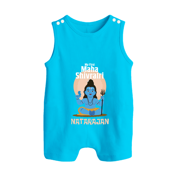 Personalized Mahashivratri Baby Romper Suit – My First Shivratri Special - SKY BLUE - 0 - 5 Months Old (Chest 18")