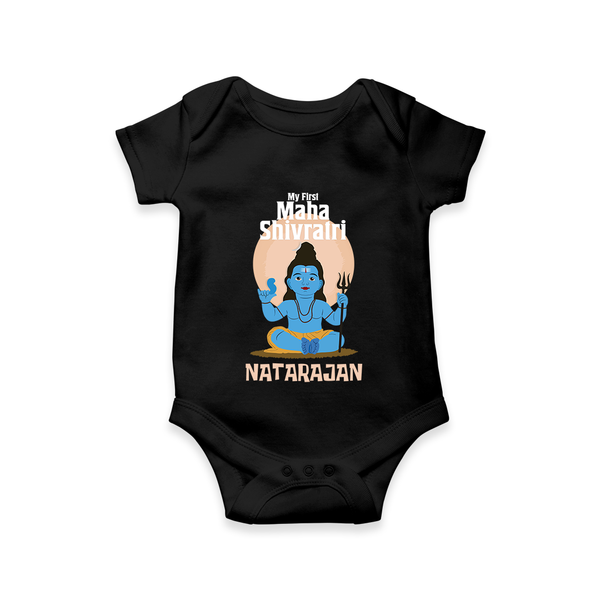 Personalized Mahashivratri Baby Onesie – My First Shivratri Special - BLACK - New Born (Chest 14")