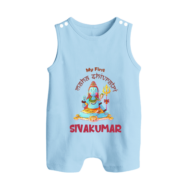Little Shiva Collection – Personalized Mahashivratri Baby Romper Suit - BABY BLUE - 0 - 5 Months Old (Chest 18")