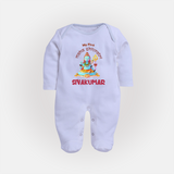 Little Shiva Collection – Personalized Mahashivratri Baby Fullbody Suit - BABY BLUE - New Born (Chest 7.5")