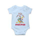 Little Shiva Collection – Personalized Mahashivratri Baby Romper - BABY BLUE - New Born (Chest 14")