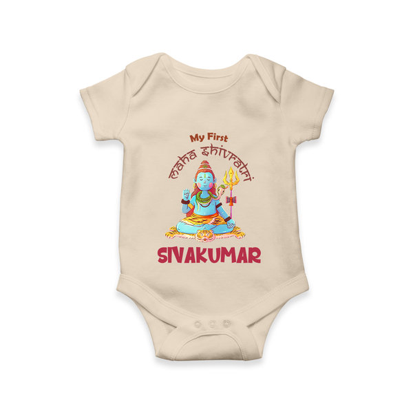 Little Shiva Collection – Personalized Mahashivratri Baby Romper - IVORY - New Born (Chest 14")