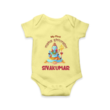 Little Shiva Collection – Personalized Mahashivratri Baby Romper - PASTEL YELLOW - New Born (Chest 14")