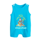 Little Shiva Collection – Personalized Mahashivratri Baby Romper Suit - SKY BLUE - 0 - 5 Months Old (Chest 18")