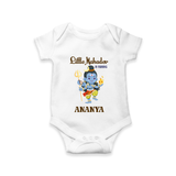 My First Mahashivratri – Personalized Baby Romper with Name | Shiv Theme - WHITE - New Born (Chest 14")