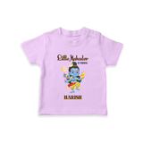 Little Mahadev In Training - Maha Shivaratri Customized T-Shirt For Kids With Name - LILAC - 0-5 Months Old (Chest 17")