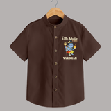 Little Mahadev In Training Shirt | Personalized Shirt for Lord Shiva's Little One - CHOCOLATE BROWN - 0 - 6 Months Old (Chest 23")