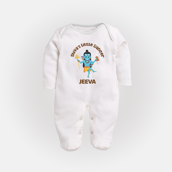 Shiva's Little Dancer Sleep Suit | Custom Sleep Suit for Shiva's Cosmic Child - WHITE - New Born (Chest 7.5")