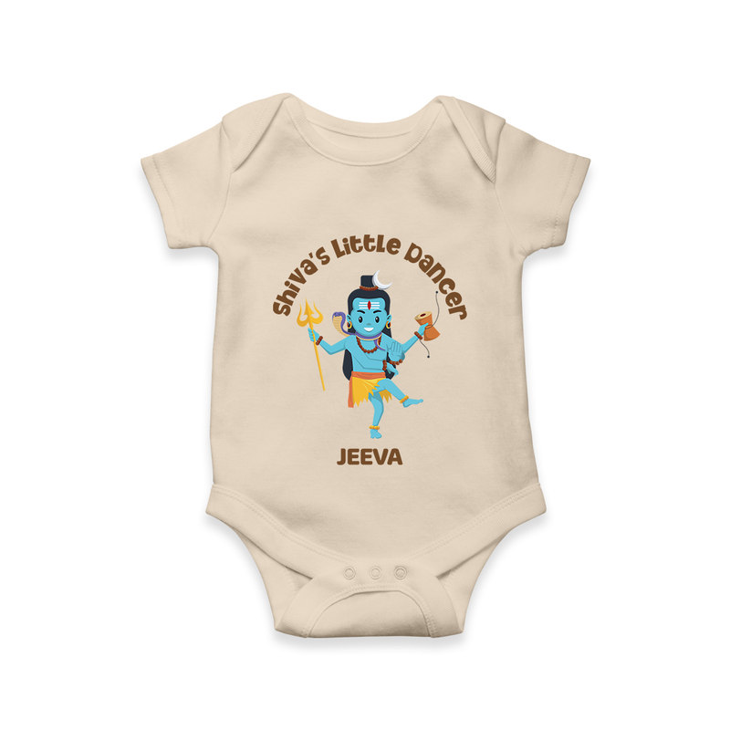 Shiva's Little Dancer - Maha Shivaratri Customized Romper For Babies With Name - IVORY - 0 - 3 Months Old (Chest 16")