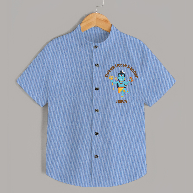 Shiva's Little Dancer - Maha Shivaratri Customized Shirt For Kids With Name - SKY BLUE - 0 - 6 Months Old (Chest 23")