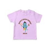 Shiva's Little Dancer - Maha Shivaratri Customized T-Shirt For Kids With Name - LILAC - 0-5 Months Old (Chest 17")