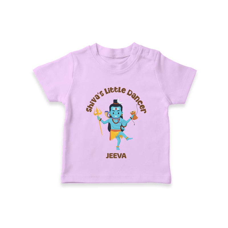 Shiva's Little Dancer - Maha Shivaratri Customized T-Shirt For Kids With Name - LILAC - 0-5 Months Old (Chest 17")