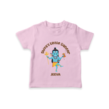 Shiva's Little Dancer - Maha Shivaratri Customized T-Shirt For Kids With Name - PINK - 0-5 Months Old (Chest 17")