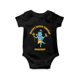 Shiva's Little Dancer - Maha Shivaratri Customized Romper For Babies With Name - BLACK - 0 - 3 Months Old (Chest 16")