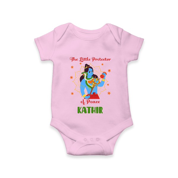 The Little Protector Romper | Personalized Romper for Shiva's Little Warrior - BABY PINK - New Born (Chest 14")