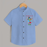 The Little Protector Of peace - Maha Shivaratri Customized Shirt For Kids With Name - SKY BLUE - 0 - 6 Months Old (Chest 23")