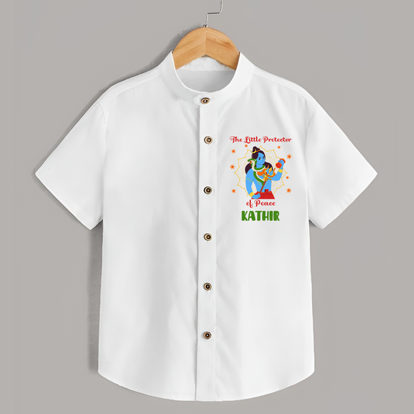 The Little Protector Shirt | Personalized Shirt for Shiva's Little Warrior - WHITE - 0 - 6 Months Old (Chest 23")