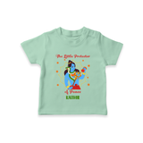 The Little Protector Of peace - Maha Shivaratri Customized T-Shirt For Kids With Name - MINT GREEN - 0-5 Months Old (Chest 17")