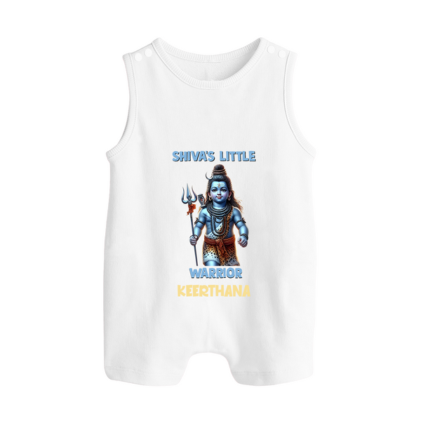 Shiva's Little Warrior Romper Suit | Custom Romper Suit for Lord Shiva's Devotee - WHITE - 0 - 5 Months Old (Chest 18")