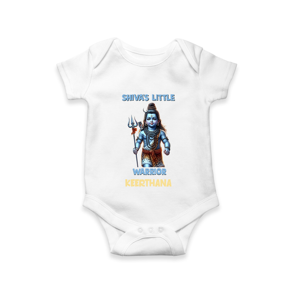 Shiva's Little Warrior Romper | Custom Romper for Lord Shiva's Devotee - WHITE - New Born (Chest 14")