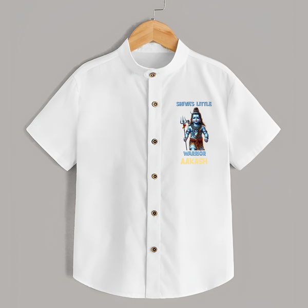 Shiva's Little Warrior Shirt | Custom Shirt for Lord Shiva's Devotee - WHITE - 0 - 6 Months Old (Chest 23")