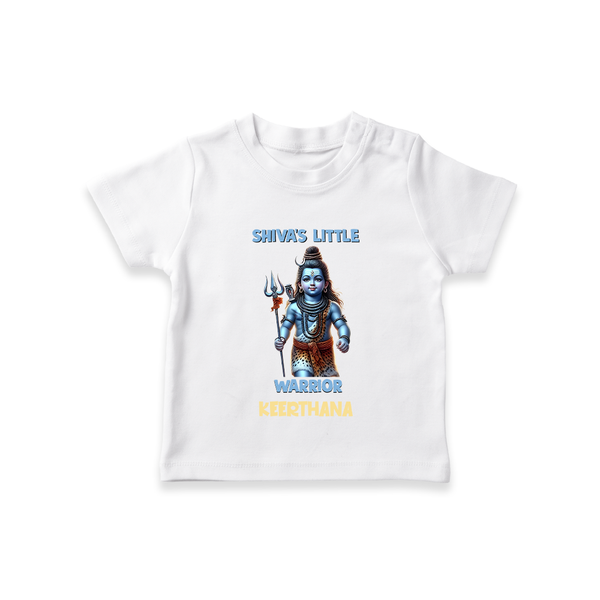 Shiva's Little Warrior T-Shirt | Custom T-Shirt for Lord Shiva's Devotee - WHITE - 0-5 Months Old (Chest 17")