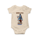 Shiva's Little Warrior - Maha Shivaratri Customized Romper For Babies With Name - IVORY - 0 - 3 Months Old (Chest 16")