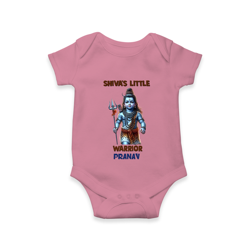 Shiva's Little Warrior - Maha Shivaratri Customized Romper For Babies With Name - ONION - 0 - 3 Months Old (Chest 16")