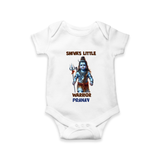 Shiva's Little Warrior - Maha Shivaratri Customized Romper For Babies With Name - WHITE - 0 - 3 Months Old (Chest 16")