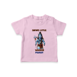 Shiva's Little Warrior - Maha Shivaratri Customized T-Shirt For Kids With Name - PINK - 0-5 Months Old (Chest 17")