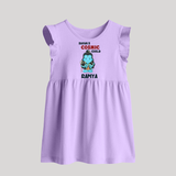 Shiva's Cosmic Child Baby Frock | Personalized Baby Frock for Shiva's Divine Baby - LILAC - 0 - 3 Months Old (Chest 17")