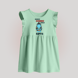 Shiva's Cosmic Child Baby Frock | Personalized Baby Frock for Shiva's Divine Baby - MINT GREEN - 0 - 3 Months Old (Chest 17")