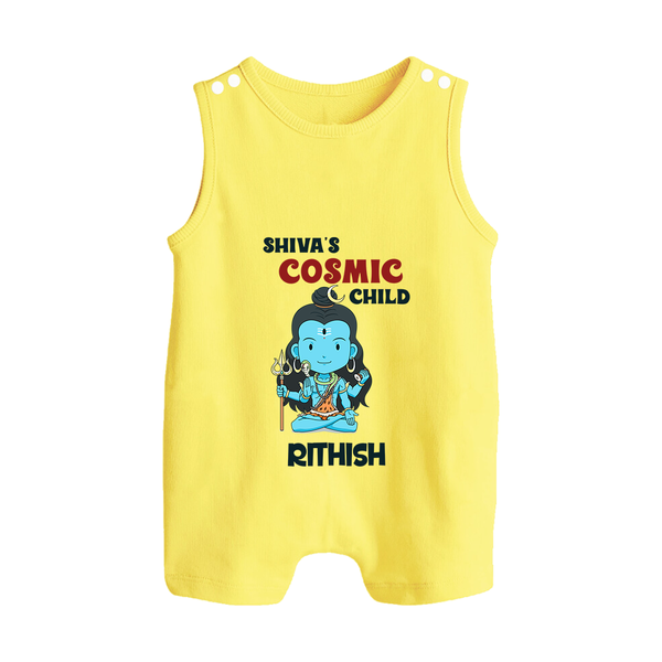 Shiva's Cosmic Child Romper Suit | Personalized Romper Suit for Shiva's Divine Baby - PASTEL YELLOW - 0 - 5 Months Old (Chest 18")