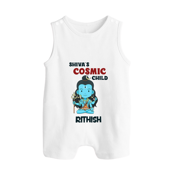 Shiva's Cosmic Child Romper Suit | Personalized Romper Suit for Shiva's Divine Baby - WHITE - 0 - 5 Months Old (Chest 18")
