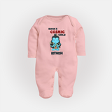 Shiva's Cosmic Child Sleep Suit | Personalized Sleep Suit for Shiva's Divine Baby - BABY PINK - New Born (Chest 7.5")