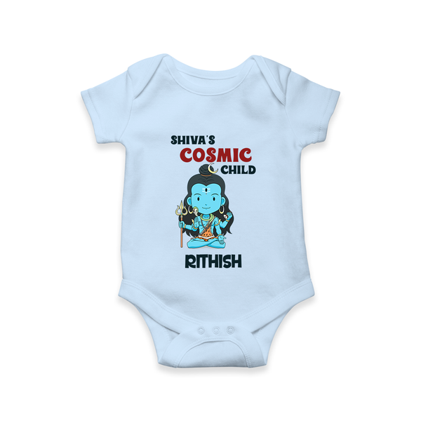 Shiva's Cosmic Child Romper | Personalized Romper for Shiva's Divine Baby - BABY BLUE - New Born (Chest 14")