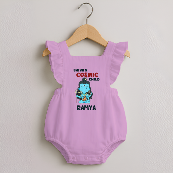 Shiva's Cosmic Child Romper Frock | Personalized Romper Frock for Shiva's Divine Baby - BABY PINK - 0 - 3 Months Old (Chest 19")