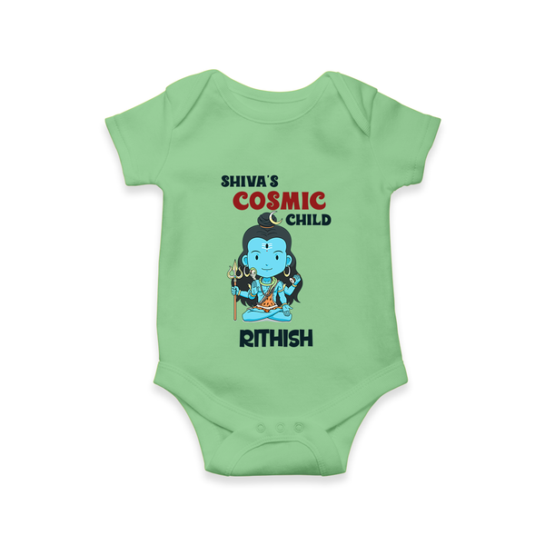 Shiva's Cosmic Child Romper | Personalized Romper for Shiva's Divine Baby - GREEN - New Born (Chest 14")