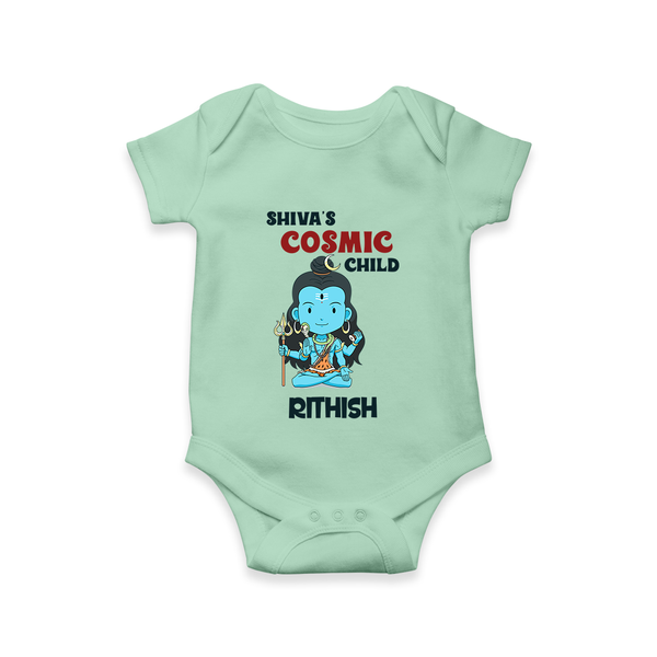 Shiva's Cosmic Child Romper | Personalized Romper for Shiva's Divine Baby - MINT GREEN - New Born (Chest 14")