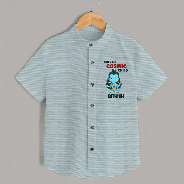 Shiva's Cosmic Child Shirt | Personalized Shirt for Shiva's Divine Baby - ARCTIC BLUE - 0 - 6 Months Old (Chest 23")