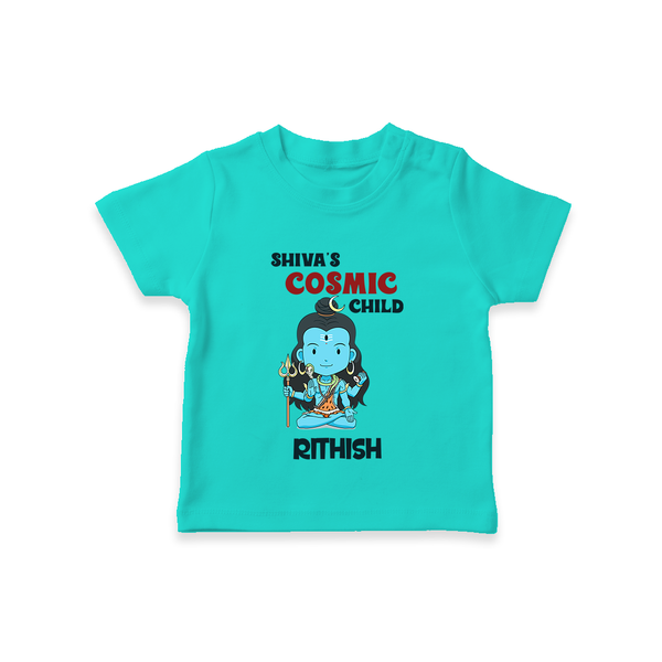 Shiva's Cosmic Child T-Shirt | Personalized T-Shirt for Shiva's Divine Baby - TEAL - 0-5 Months Old (Chest 17")