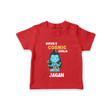 Shiva's Cosmic Child T-Shirt | Personalized T-Shirt for Shiva's Divine Baby - RED - 0-5 Months Old (Chest 17")