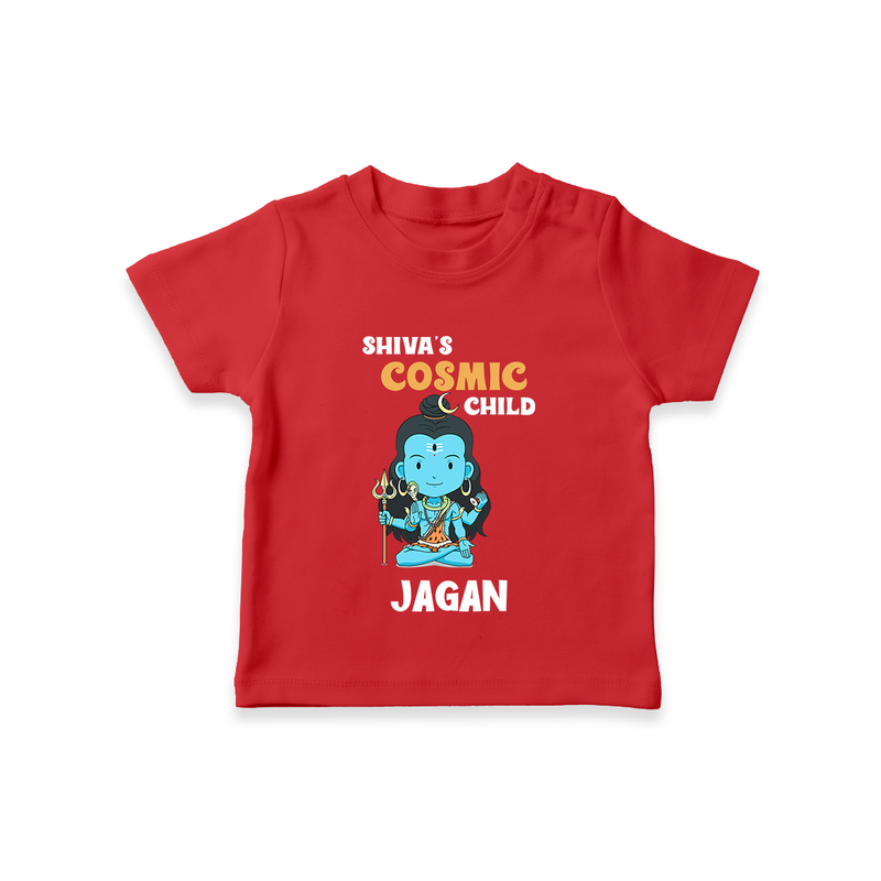 Shiva's Cosmic Child T-Shirt | Personalized T-Shirt for Shiva's Divine Baby - RED - 0-5 Months Old (Chest 17")
